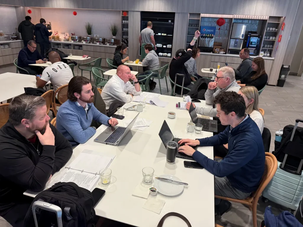 TRILINE Team at work in airport